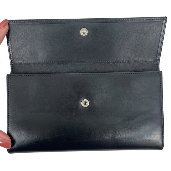 Loewe Black Smooth Leather Bifold Long Wallet Women Made in Spain - Picture 6 of 13